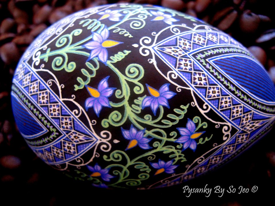 Nightshade - Solanum dulcamara Ukrainian Easter Egg Pysanky By So Jeo